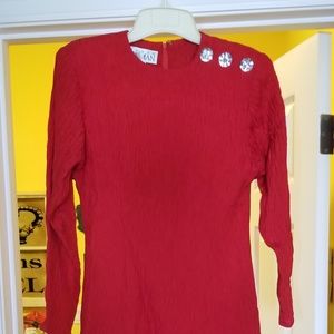 VINTAGE STEVEN STOLLMAN DEISGNED DRESS RED SIZE 6